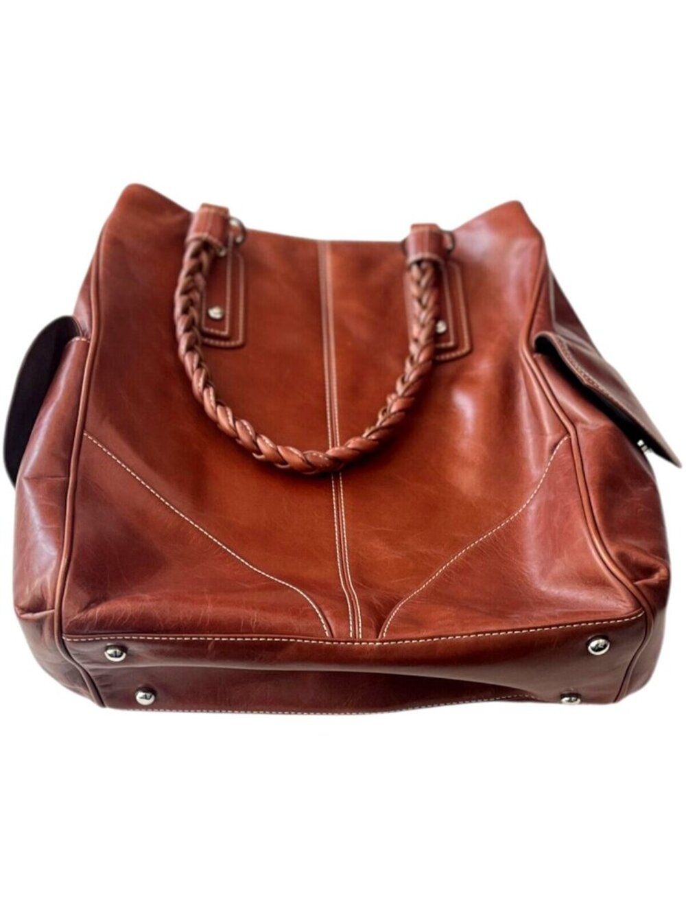LEVENGER Brown Leather Purse / Tote - NEW - Picture 7 of 9